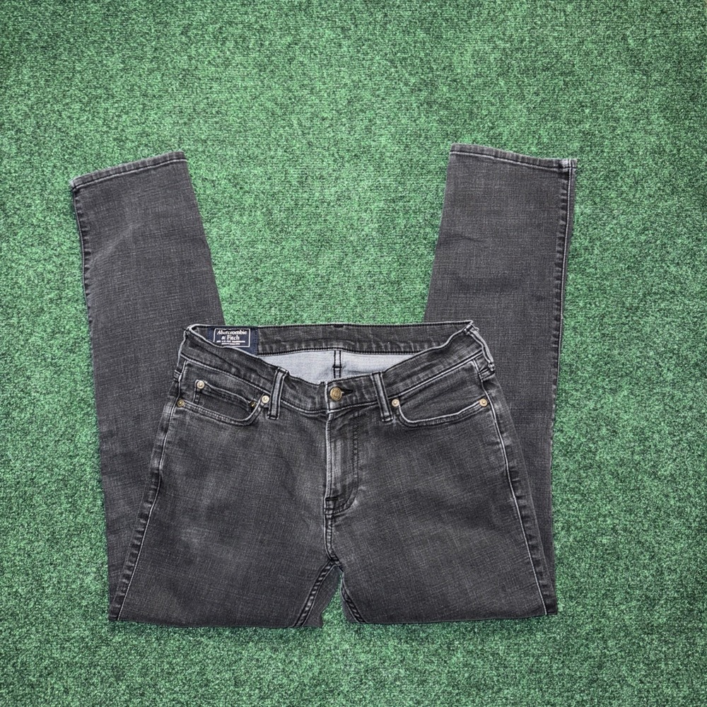 Abercrombie‎ Fitch Black Denim Jeans Men's London Slim Size 30x30 U7